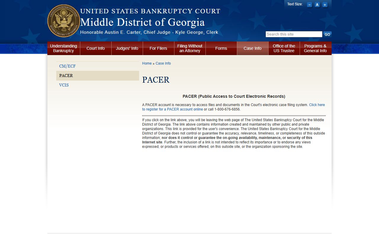 Ben Hill County Superior Court bankruptcy PACER account information