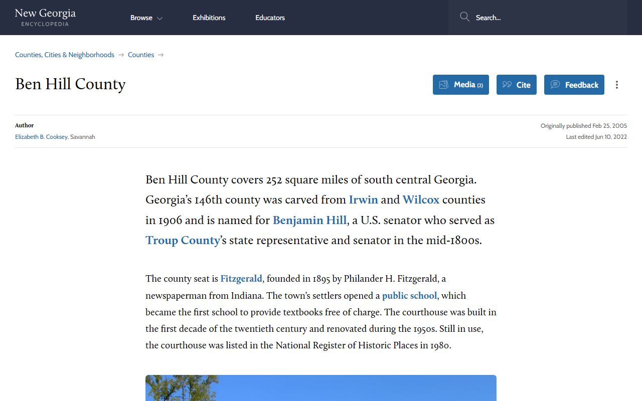 Ben Hill County court records courthouse and county history