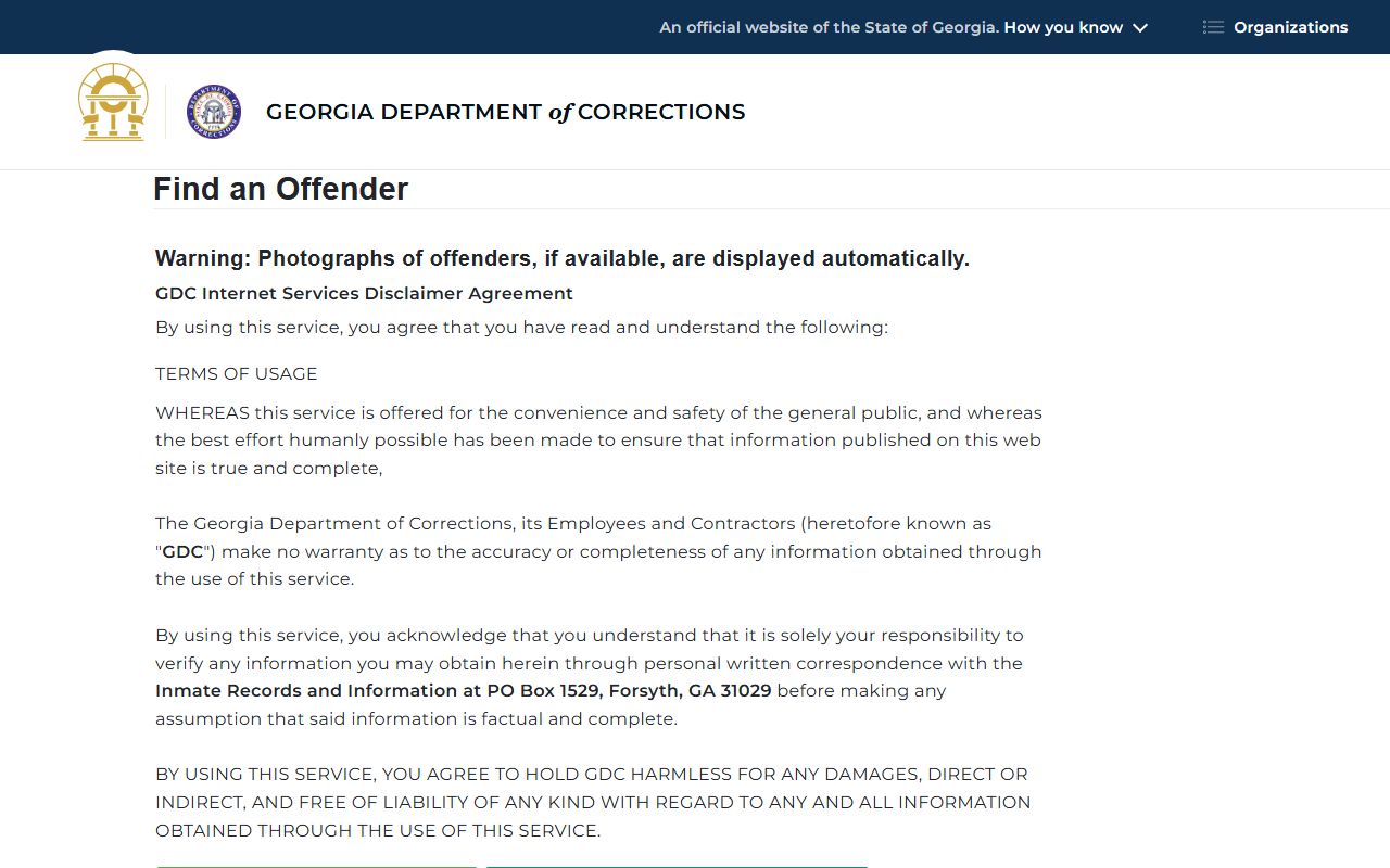Ben Hill County inmate records Georgia Department of Corrections offender query