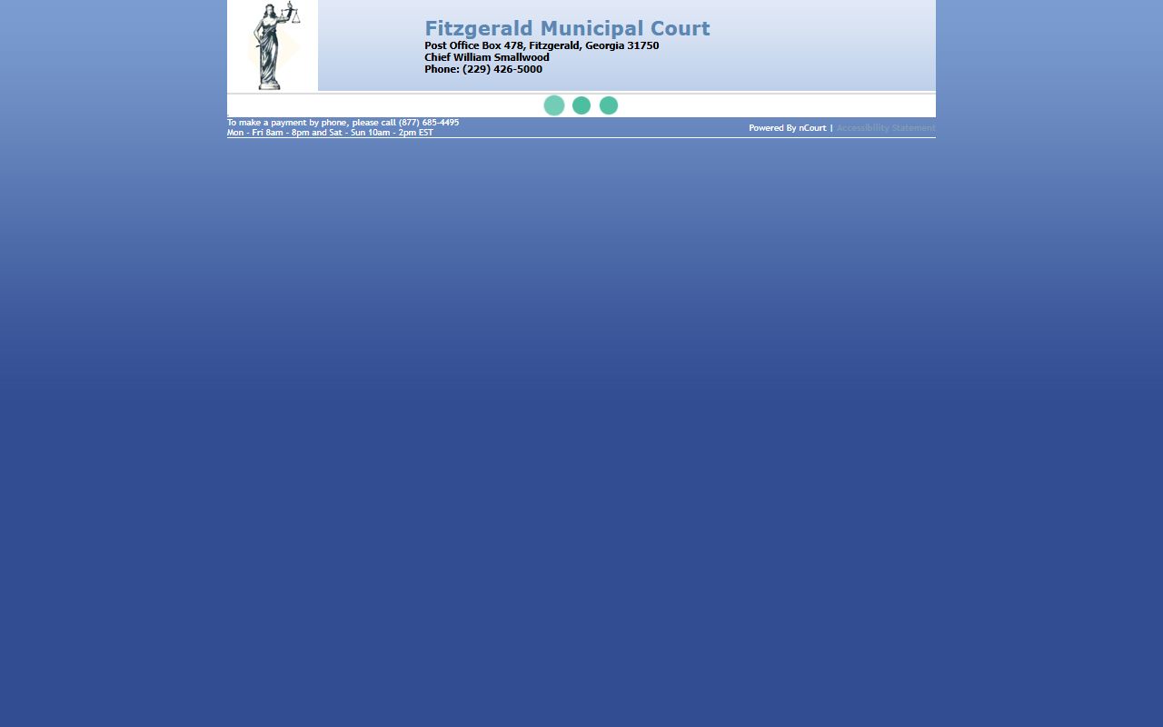 Ben Hill County traffic court records Fitzgerald nCourt payment portal